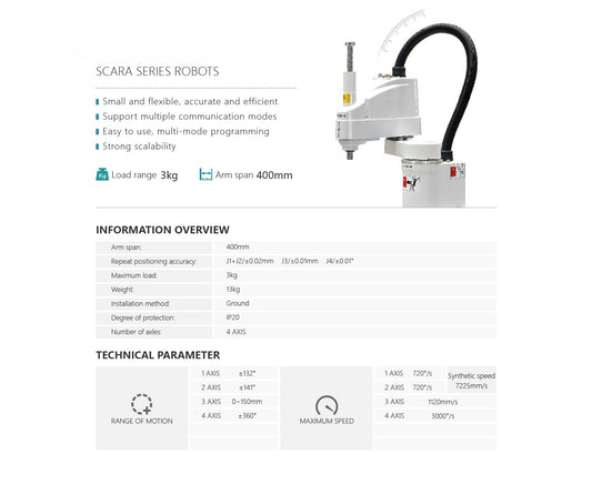 Scara Robot load 3kg 4 axis 4999usd